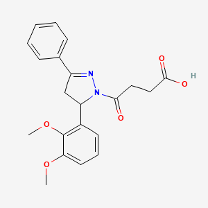 molecular formula C21H22N2O5 B2652877 4-(5-(2,3-二甲氧基苯基)-3-苯基-4,5-二氢-1H-吡唑-1-基)-4-氧代丁酸 CAS No. 377761-78-9