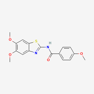 molecular formula C17H16N2O4S B2652888 N-(5,6-二甲氧基苯并[d]噻唑-2-基)-4-甲氧基苯甲酰胺 CAS No. 895436-05-2