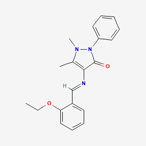 molecular formula C20H21N3O2 B2652889 4-[(2-乙氧基苯基)亚甲基氨基]-1,5-二甲基-2-苯基吡唑-3-酮 CAS No. 329934-34-1