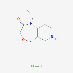 molecular formula C10H19ClN2O2 B2652894 1-乙基八氢吡啶并[4,3-e][1,4]恶二杂环-2(3H)-酮盐酸盐 CAS No. 2319802-76-9