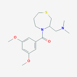 molecular formula C17H26N2O3S B2652898 (3,5-二甲氧基苯基)(3-((二甲氨基)甲基)-1,4-噻吩-4-基)甲酮 CAS No. 1421497-94-0