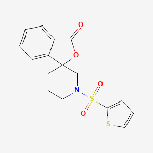 molecular formula C16H15NO4S2 B2652903 1'-(噻吩-2-磺酰基)-3H-螺[异苯并呋喃-1,3'-哌啶]-3-酮 CAS No. 1798029-57-8