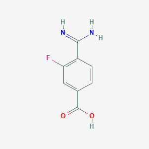 molecular formula C8H7FN2O2 B2652905 4-Carbamimidoyl-3-fluorobenzoic acid CAS No. 1260847-71-9