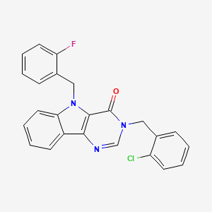 molecular formula C24H17ClFN3O B2652909 3-(2-氯苄基)-5-(2-氟苄基)-3H-嘧啶并[5,4-b]吲哚-4(5H)-酮 CAS No. 1185062-53-6