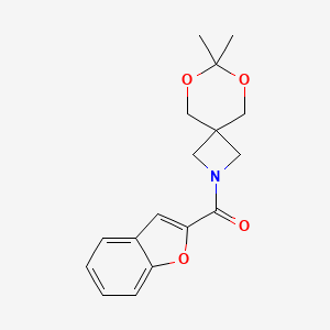 molecular formula C17H19NO4 B2652910 Benzofuran-2-yl(7,7-dimethyl-6,8-dioxa-2-azaspiro[3.5]nonan-2-yl)methanone CAS No. 1396888-84-8