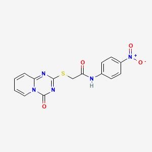 N-(4-nitrophenyl)-2-(4-oxopyrido[1,2-a][1,3,5]triazin-2-yl)sulfanylacetamide