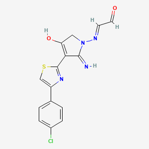 (2E)-2-[[4-[4-(4-Chlorophenyl)-1,3-thiazol-2-yl]-3-hydroxy-5-imino-2H-pyrrol-1-yl]imino]acetaldehyde