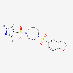 1-((2,3-dihydrobenzofuran-5-yl)sulfonyl)-4-((3,5-dimethyl-1H-pyrazol-4-yl)sulfonyl)-1,4-diazepane