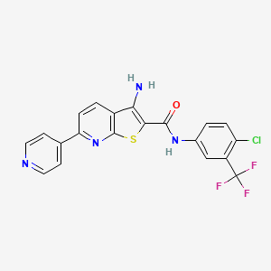 molecular formula C20H12ClF3N4OS B2652924 3-amino-N-[4-chloro-3-(trifluoromethyl)phenyl]-6-pyridin-4-ylthieno[2,3-b]pyridine-2-carboxamide CAS No. 496019-30-8