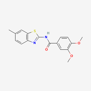 molecular formula C17H16N2O3S B2652939 3,4-dimethoxy-N-(6-methyl-1,3-benzothiazol-2-yl)benzamide CAS No. 313649-59-1