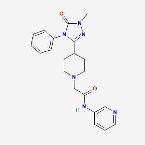 molecular formula C21H24N6O2 B2652940 2-(4-(1-methyl-5-oxo-4-phenyl-4,5-dihydro-1H-1,2,4-triazol-3-yl)piperidin-1-yl)-N-(pyridin-3-yl)acetamide CAS No. 1396808-60-8