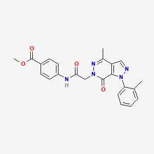 molecular formula C23H21N5O4 B2652948 4-(2-(4-甲基-7-氧代-1-(邻甲苯基)-1H-吡唑并[3,4-d]哒嗪-6(7H)-基)乙酰氨基)苯甲酸甲酯 CAS No. 941884-58-8