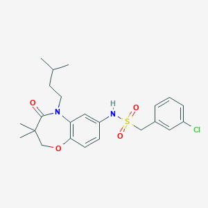 B2652961 1-(3-chlorophenyl)-N-(5-isopentyl-3,3-dimethyl-4-oxo-2,3,4,5-tetrahydrobenzo[b][1,4]oxazepin-7-yl)methanesulfonamide CAS No. 922059-10-7