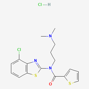molecular formula C17H19Cl2N3OS2 B2652963 盐酸N-(4-氯苯并[d]噻唑-2-基)-N-(3-(二甲氨基)丙基)噻吩-2-甲酰胺 CAS No. 1215597-34-4