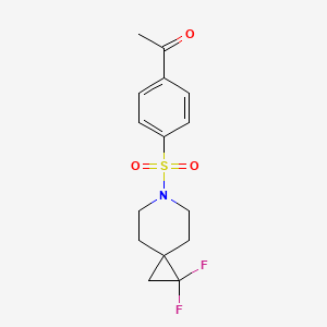 molecular formula C15H17F2NO3S B2652972 1-(4-((1,1-二氟-6-氮杂螺[2.5]辛烷-6-基)磺酰)苯基)乙烷-1-酮 CAS No. 2176270-26-9