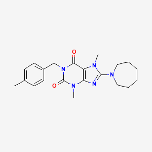 molecular formula C21H27N5O2 B2652973 8-(azepan-1-yl)-3,7-dimethyl-1-(4-methylbenzyl)-1H-purine-2,6(3H,7H)-dione CAS No. 941873-80-9