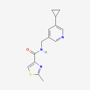 molecular formula C14H15N3OS B2652975 N-((5-cyclopropylpyridin-3-yl)methyl)-2-methylthiazole-4-carboxamide CAS No. 2034539-77-8