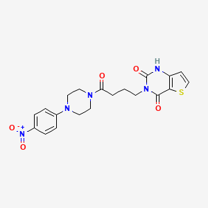 molecular formula C20H21N5O5S B2652982 3-[4-[4-(4-nitrophenyl)piperazin-1-yl]-4-oxobutyl]-1H-thieno[3,2-d]pyrimidine-2,4-dione CAS No. 892258-16-1