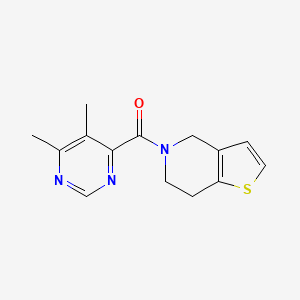 molecular formula C14H15N3OS B2652991 6,7-Dihydro-4H-thieno[3,2-c]pyridin-5-yl-(5,6-dimethylpyrimidin-4-yl)methanone CAS No. 2415586-47-7