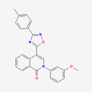 molecular formula C25H19N3O3 B2653005 2-(3-methoxyphenyl)-4-(3-(p-tolyl)-1,2,4-oxadiazol-5-yl)isoquinolin-1(2H)-one CAS No. 1359086-20-6