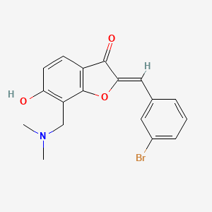 molecular formula C18H16BrNO3 B2653009 (Z)-2-(3-bromobenzylidene)-7-((dimethylamino)methyl)-6-hydroxybenzofuran-3(2H)-one CAS No. 896852-90-7