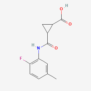 molecular formula C12H12FNO3 B2653015 2-[(2-氟-5-甲基苯基)氨基甲酰基]环丙烷-1-羧酸 CAS No. 866150-52-9