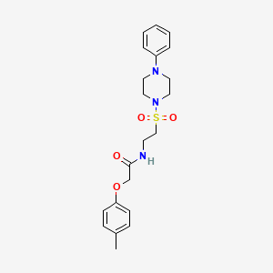 molecular formula C21H27N3O4S B2653016 N-(2-((4-phenylpiperazin-1-yl)sulfonyl)ethyl)-2-(p-tolyloxy)acetamide CAS No. 897621-57-7