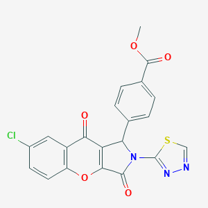 molecular formula C21H12ClN3O5S B265303 Methyl 4-[7-chloro-3,9-dioxo-2-(1,3,4-thiadiazol-2-yl)-1,2,3,9-tetrahydrochromeno[2,3-c]pyrrol-1-yl]benzoate 