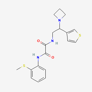 molecular formula C18H21N3O2S2 B2653047 N1-(2-(azetidin-1-yl)-2-(thiophen-3-yl)ethyl)-N2-(2-(methylthio)phenyl)oxalamide CAS No. 2034568-09-5