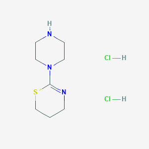 molecular formula C8H17Cl2N3S B2653049 2-(哌嗪-1-基)-5,6-二氢-4H-1,3-噻嗪二盐酸盐 CAS No. 2230803-51-5