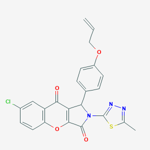 molecular formula C23H16ClN3O4S B265305 1-[4-(Allyloxy)phenyl]-7-chloro-2-(5-methyl-1,3,4-thiadiazol-2-yl)-1,2-dihydrochromeno[2,3-c]pyrrole-3,9-dione 