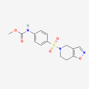 molecular formula C14H15N3O5S B2653061 methyl (4-((6,7-dihydroisoxazolo[4,5-c]pyridin-5(4H)-yl)sulfonyl)phenyl)carbamate CAS No. 2034488-13-4