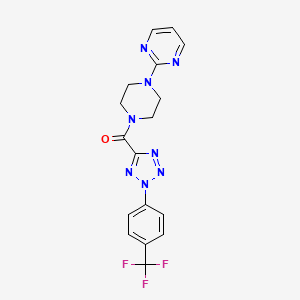 molecular formula C17H15F3N8O B2653063 (4-(pyrimidin-2-yl)piperazin-1-yl)(2-(4-(trifluoromethyl)phenyl)-2H-tetrazol-5-yl)methanone CAS No. 1396715-11-9