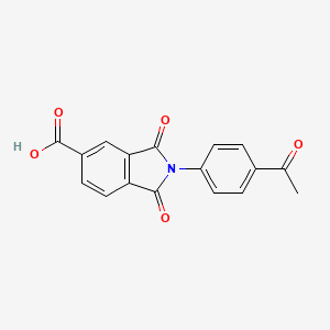 molecular formula C17H11NO5 B2653064 2-(4-Acetylphenyl)-1,3-dioxoisoindoline-5-carboxylic acid CAS No. 300405-47-4