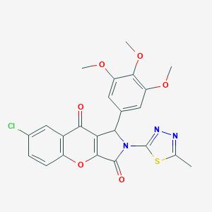 molecular formula C23H18ClN3O6S B265307 7-Chloro-2-(5-methyl-1,3,4-thiadiazol-2-yl)-1-(3,4,5-trimethoxyphenyl)-1,2-dihydrochromeno[2,3-c]pyrrole-3,9-dione 