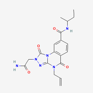 molecular formula C19H22N6O4 B2653076 4-烯丙基-2-(2-氨基-2-氧代乙基)-N-(仲丁基)-1,5-二氧代-1,2,4,5-四氢-[1,2,4]三唑并[4,3-a]喹唑啉-8-甲酰胺 CAS No. 1189968-39-5