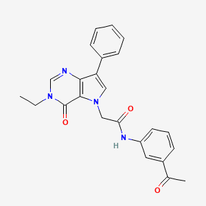 molecular formula C24H22N4O3 B2653077 N-(3-acetylphenyl)-2-(3-ethyl-4-oxo-7-phenyl-3,4-dihydro-5H-pyrrolo[3,2-d]pyrimidin-5-yl)acetamide CAS No. 1251559-54-2