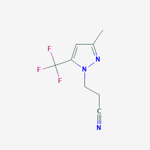 molecular formula C8H8F3N3 B2653083 3-[3-methyl-5-(trifluoromethyl)-1H-pyrazol-1-yl]propanenitrile CAS No. 1006461-11-5