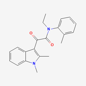 molecular formula C21H22N2O2 B2653084 2-(1,2-dimethylindol-3-yl)-N-ethyl-N-(2-methylphenyl)-2-oxoacetamide CAS No. 862831-28-5