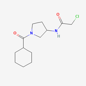 molecular formula C13H21ClN2O2 B2653091 2-Chloro-N-[1-(cyclohexanecarbonyl)pyrrolidin-3-yl]acetamide CAS No. 2411200-54-7