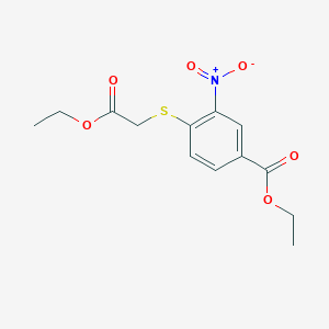 molecular formula C13H15NO6S B2653093 Ethyl 4-(2-ethoxy-2-oxoethyl)sulfanyl-3-nitrobenzoate CAS No. 204863-52-5