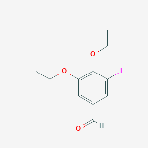 molecular formula C11H13IO3 B2653097 3,4-二乙氧基-5-碘苯甲醛 CAS No. 443291-33-6