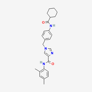 molecular formula C26H30N4O2 B2653103 1-(4-(cyclohexanecarboxamido)benzyl)-N-(2,4-dimethylphenyl)-1H-imidazole-4-carboxamide CAS No. 1251608-30-6