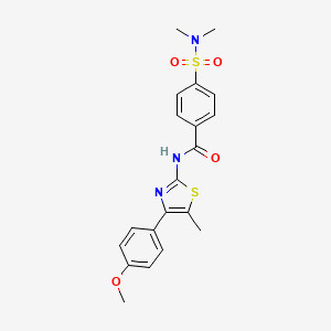 molecular formula C20H21N3O4S2 B2653105 4-(dimethylsulfamoyl)-N-[4-(4-methoxyphenyl)-5-methyl-1,3-thiazol-2-yl]benzamide CAS No. 536733-65-0