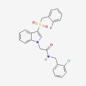 molecular formula C24H20ClFN2O3S B2653108 N-(2-chlorobenzyl)-2-(3-((2-fluorobenzyl)sulfonyl)-1H-indol-1-yl)acetamide CAS No. 893281-85-1