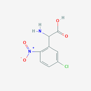 molecular formula C8H7ClN2O4 B2653109 2-Amino-2-(5-chloro-2-nitrophenyl)acetic acid CAS No. 1259988-60-7