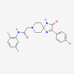molecular formula C23H25BrN4O2 B2653113 2-(2-(4-bromophenyl)-3-oxo-1,4,8-triazaspiro[4.5]dec-1-en-8-yl)-N-(2,5-dimethylphenyl)acetamide CAS No. 1189708-34-6