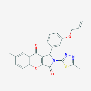 molecular formula C24H19N3O4S B265312 1-[3-(Allyloxy)phenyl]-7-methyl-2-(5-methyl-1,3,4-thiadiazol-2-yl)-1,2-dihydrochromeno[2,3-c]pyrrole-3,9-dione 