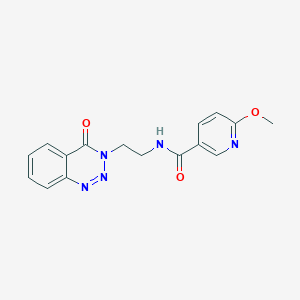 molecular formula C16H15N5O3 B2653120 6-甲氧基-N-(2-(4-氧代苯并[d][1,2,3]三嗪-3(4H)-基)乙基)烟酰胺 CAS No. 2034505-83-2