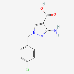 molecular formula C11H10ClN3O2 B2653124 3-amino-1-(4-chlorobenzyl)-1H-pyrazole-4-carboxylic acid CAS No. 1856047-35-2